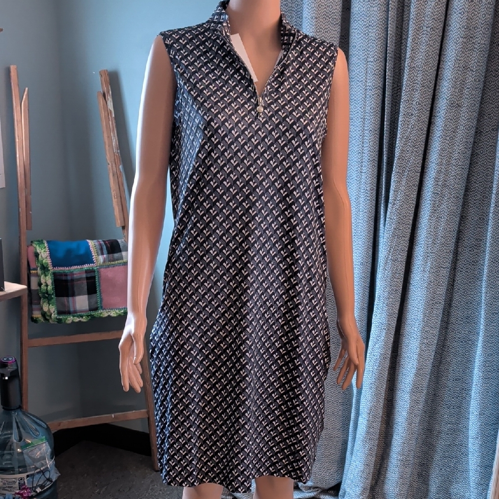 Daily Sports Navy Geometric Midi Dress